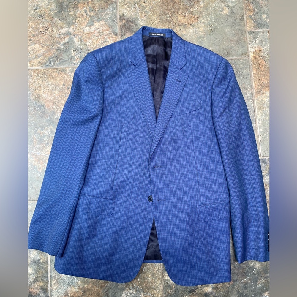 Emporio Armani Suit Vibrant Blue Checkered